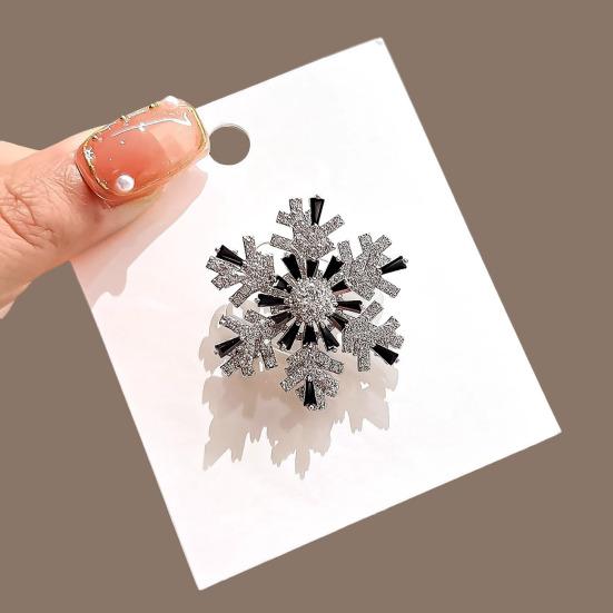 Snowflake Brooch Full Diamond Multifunctional Jewelry for Suits Coats Bags Exquisite Sparkling Design Durable Alloy Material Secure Pin Lapel Pin Gift