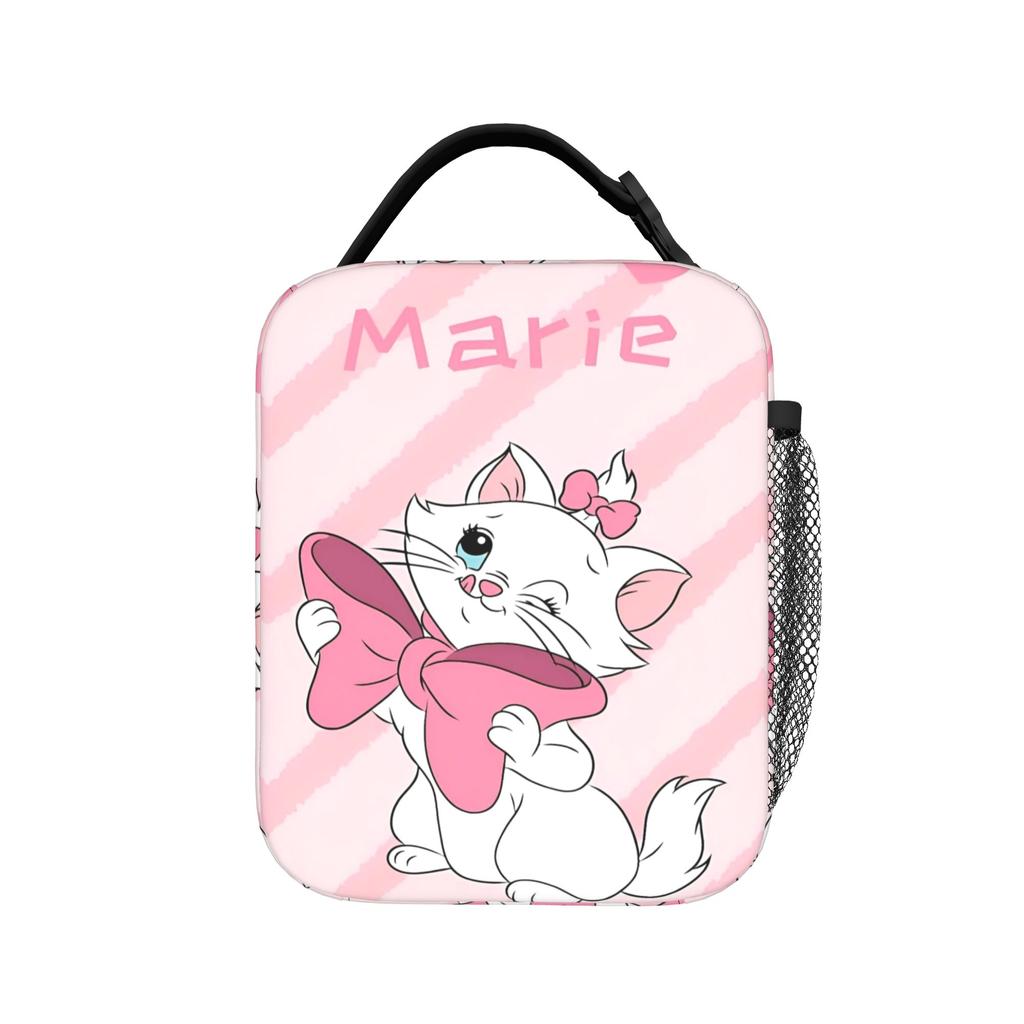 Maries Cat Insulated Lunch Bags Cooler Bag Reusable,Meal Container Cute Kitten Anime Large Tote Lunch Box Food Bag