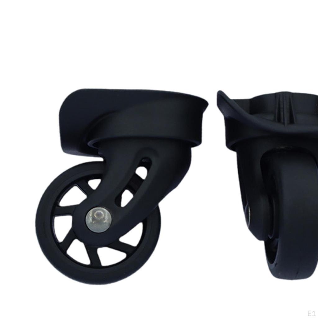 2 Pieces Luggage Replacement Wheels Quiet Repair Parts Convenient Installation Double Row Swivel