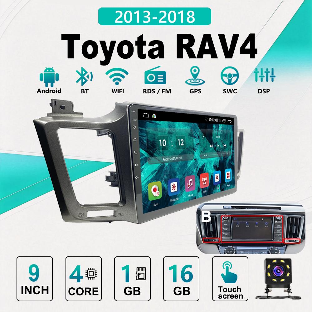 2Din Android Car-Play Car Radio,Toyota RAV4 2013-2018,Multimedia Player Head Unit Stereo GPS Navigation BT WIFI,1+16GB