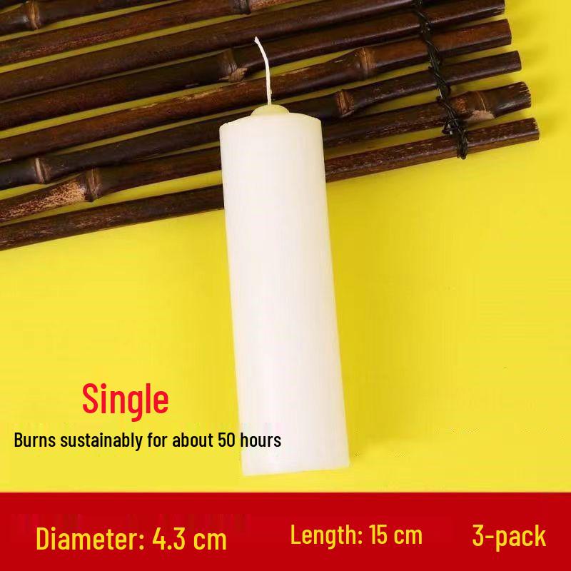 Red & White Long-Burning Smokeless Odorless Household Candles for Emergencies, Romance, Weddings, and Decor