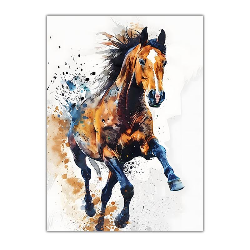 Animal Wall Art, Farmhouse Horse Highland Cow Sheep Canvas Painting, Wildlife Poster Print for Farmhouse Country Room Decor
