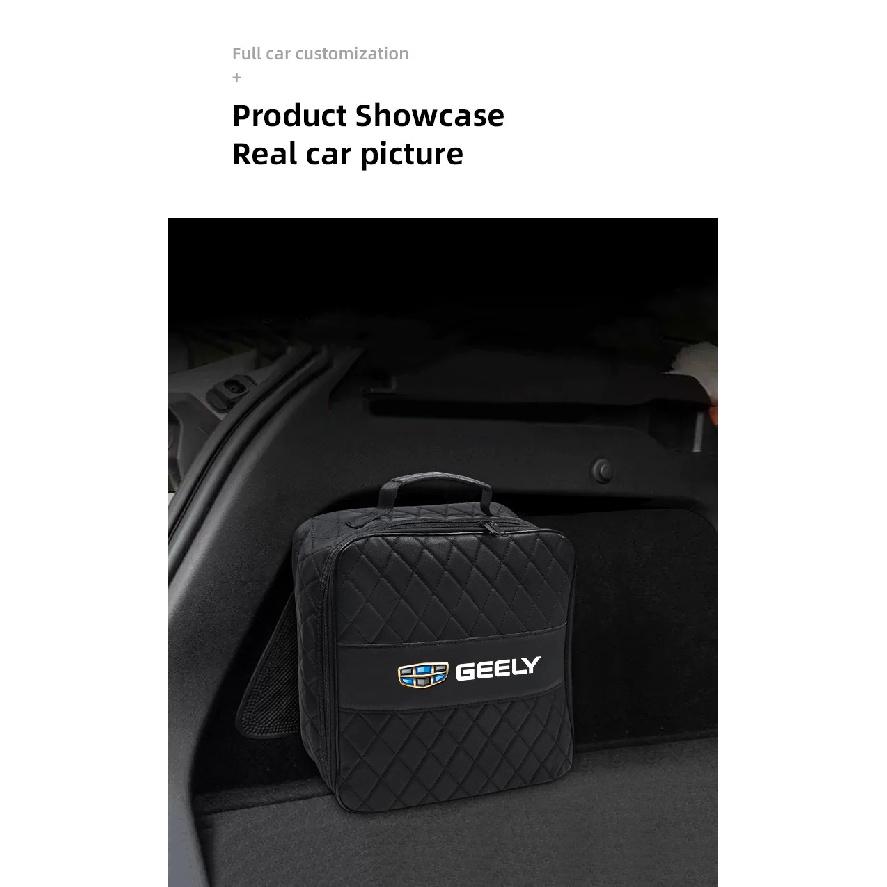 Car Storage Bag Leather Organizer Case For Geely Coolray Geometry C GX3 Emgrand EC7 Car Rechargeable Gun Storage Box Accessories