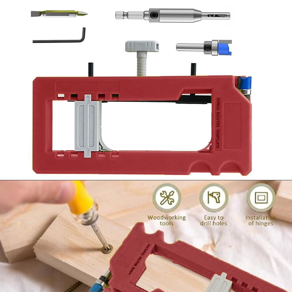 Door Hinge Jig Hole Opener Professional Door Hinge Installation Kit Precision Router Template Door Lock Hole Opener Locator