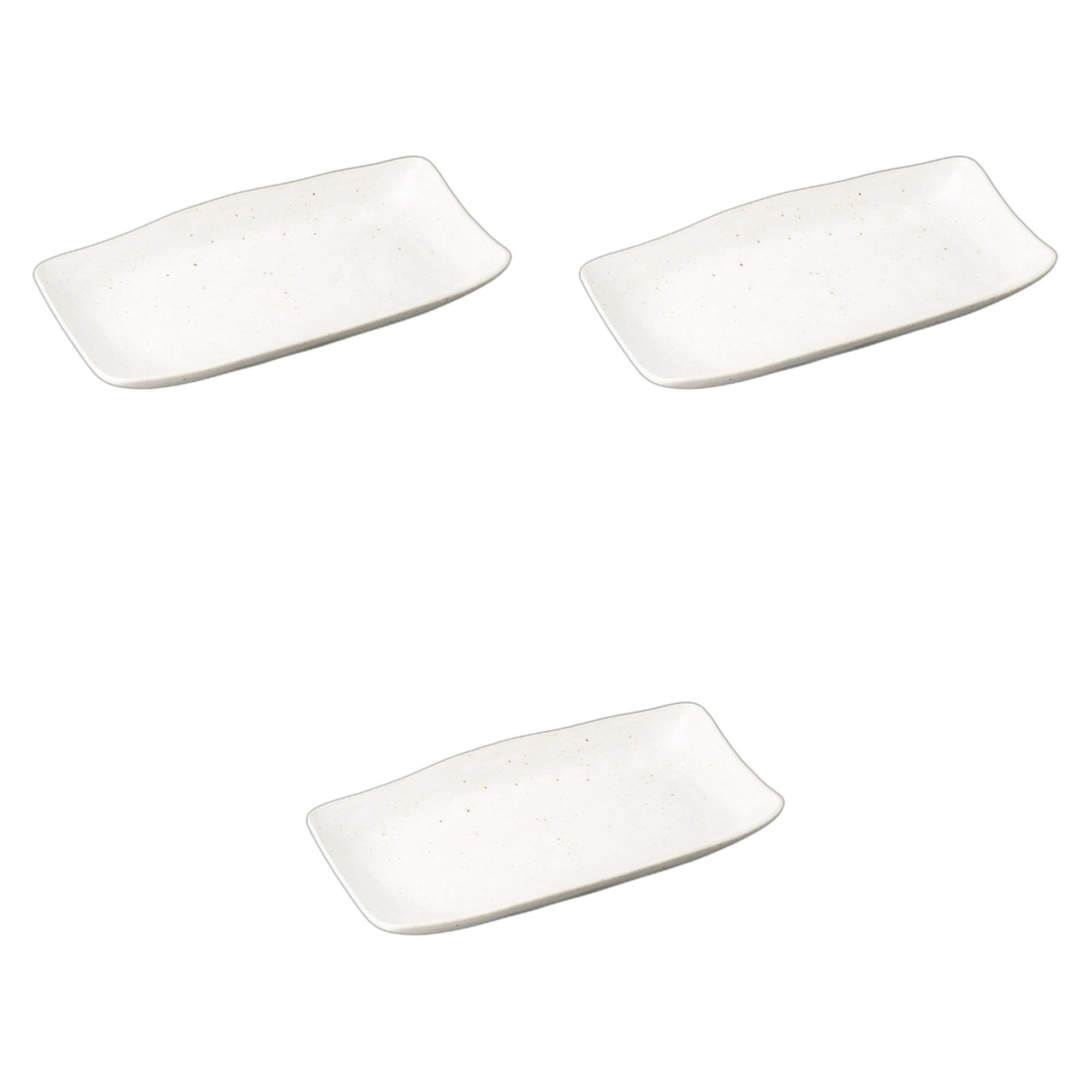 

Setomonohonpo Set of 3 Mist White Atka Mackerel Plates x x Ceramic Long Plates (Setomonohonpo) [30 17.5 3.5 cm] белый