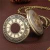 Vintage Charme Schwarz Unisex Mode Römische Zahl Quarz Steampunk Taschenuhr Damen Herren Halskette Anhänger mit Kette Geschenk