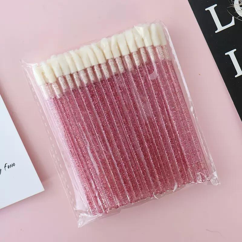 Manufacturer Supplier Cotton Cleaning Lip Brush Disposable Portable Crystal Color Fashion Professional Lip Applicator
