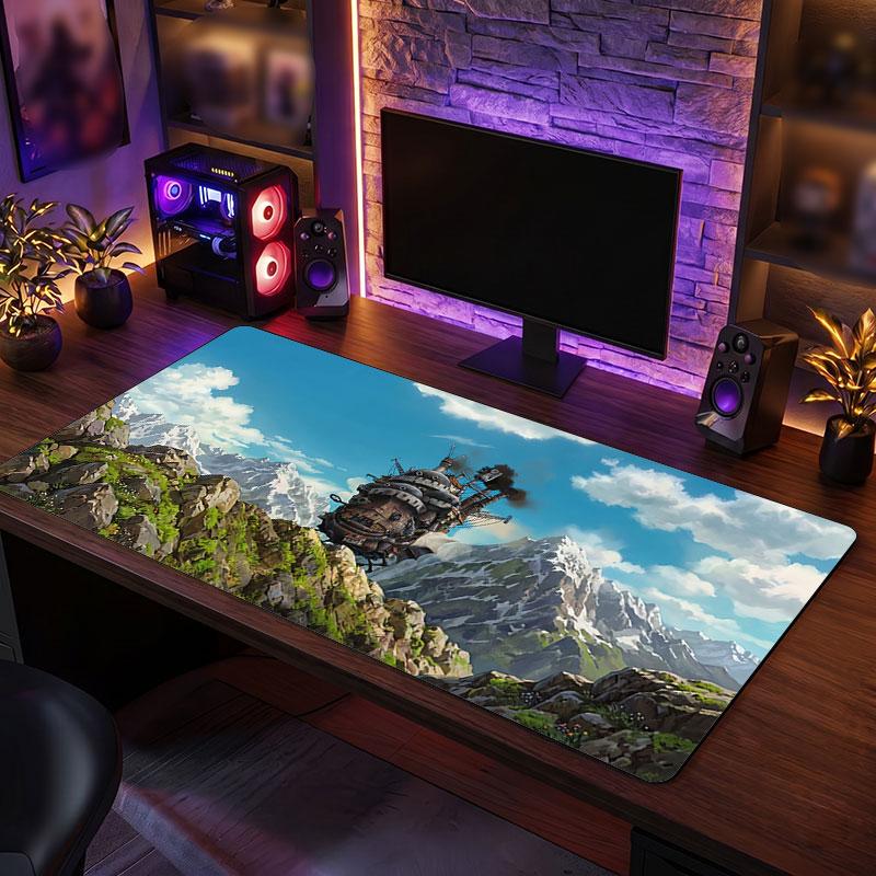 Big Mouse PadHowl's Moving Castle Extended Soft Desk Mat Gaming Office Computer Table Decor Mat