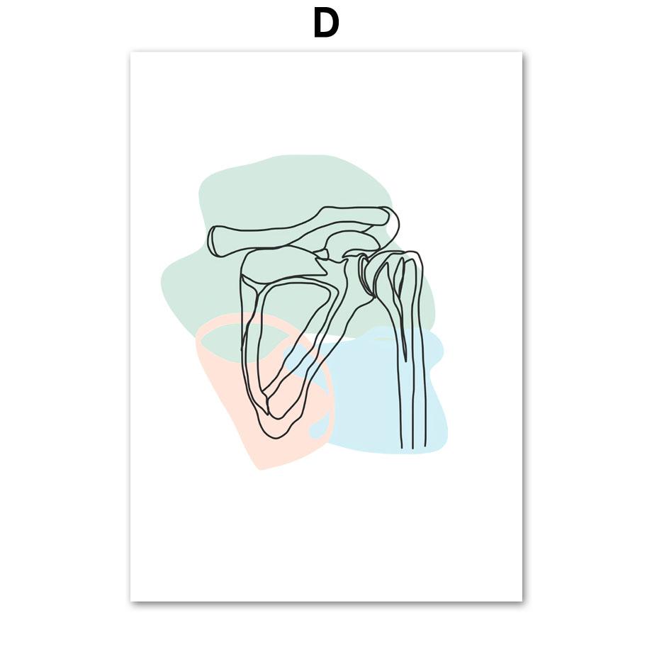 Pósteres e impresiones minimalistas de anatomía abstracta, columna vertebral, pie, Lumbar, sacro, costilla, cuadro sobre lienzo para pared, decoración del hogar para sala de estar