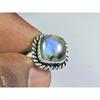 Natural Blue Labradorite Gemstone 925 Solid Sterling Silver Ring Size US-7 PG-140
