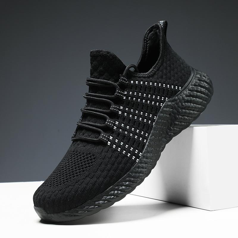 Autumn new men's flying woven sports shoes fashion men's shoes casual shoes student running shoes