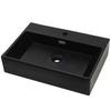 VidaXL Ceramic Black Washbasin with Tap Hole 60.5x42.5x14.5 Cm Sink 142742