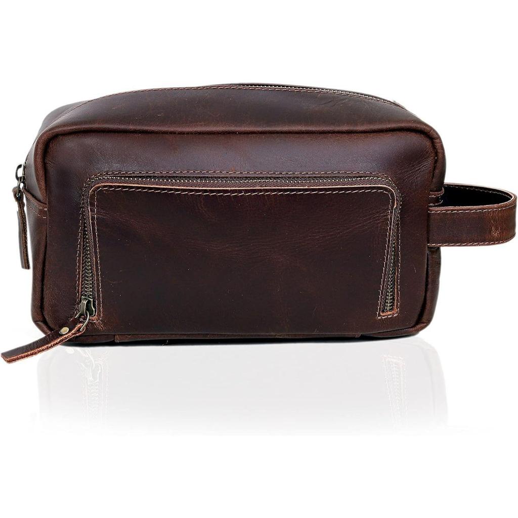 Men's Toiletry Bag Leather Travel Toiletry Bag Dopp Kit for Men Shaving Bag for Travel Accessories