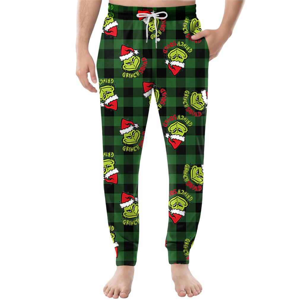 Pánské ležérní kalhoty se stahovací šňůrkou, kapsami a manžetami, domácí spací kalhoty