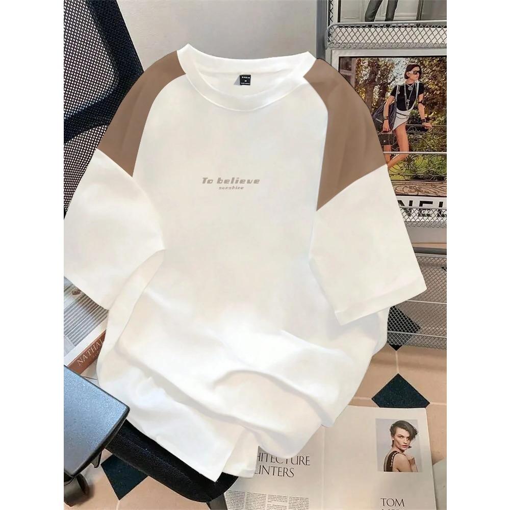 The new men s T-shirt for the summer of 2026 features a casual fashionable comfortable and soft 3D letter pattern print M