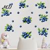 Dekorative Aufkleber für Glastüren Blaubeer-Wandaufkleber, Abziehbar und Aufklebbar Aquarell-Frucht-Aufkleber, Abnehmbare Boho Wasserdichte Fensteraufkleber Kunst Baby