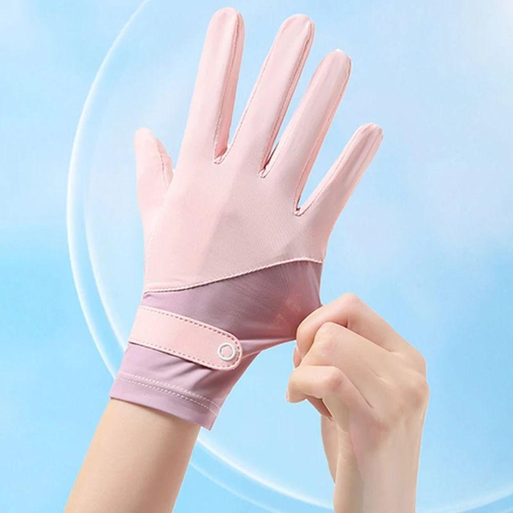 Anti-Sunburn Sunscreen Ice Silk Gloves Mittens Summer Sunscreen Gloves  Summer
