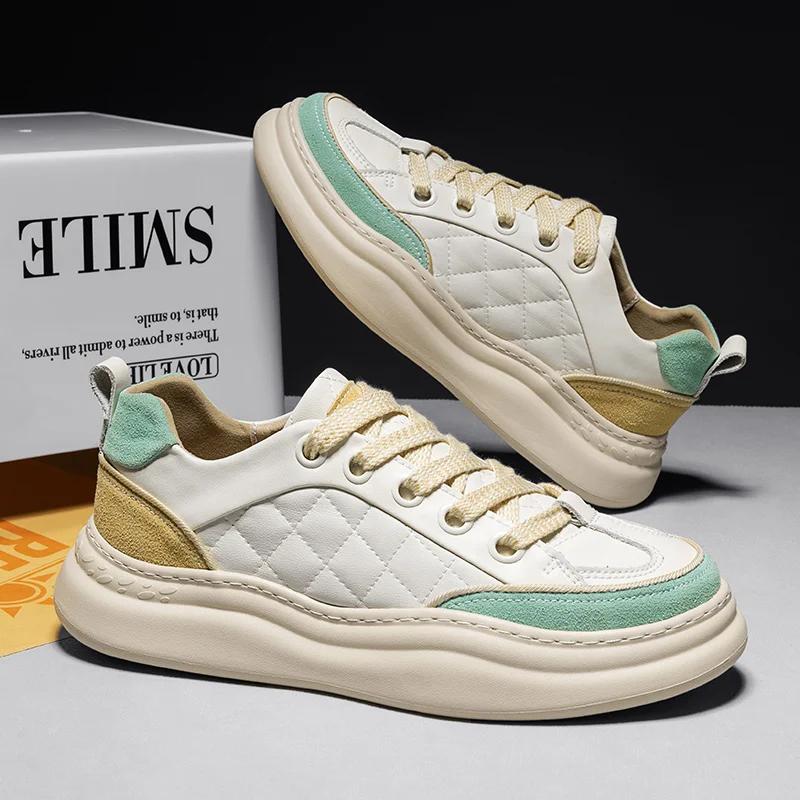 Мода Новая Роскошная Повседневная Обувь Уличная Теннисная Обувь на Мягкой Подошве Мужские — фото 4