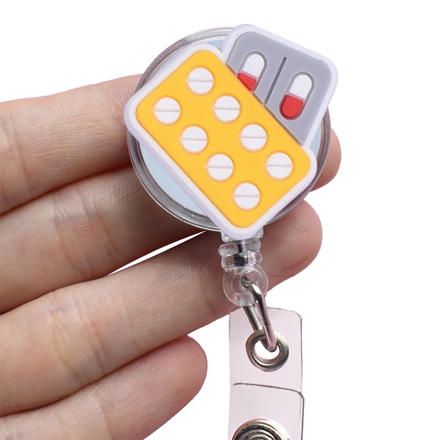 Catramă retractabilă medicală de desene animate Doctor Asistentă Licență de muncă Snur creativ ușor de trage Cataramă Certificat Nume de marcă