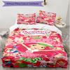 3pcs Duvet Cover Set (1*Duvet Cover + 2*Pillowcase, Without Core), Strawberry Shortcake Print Soft All‑Season Bedding Set, Home Bedroom Decor Gift