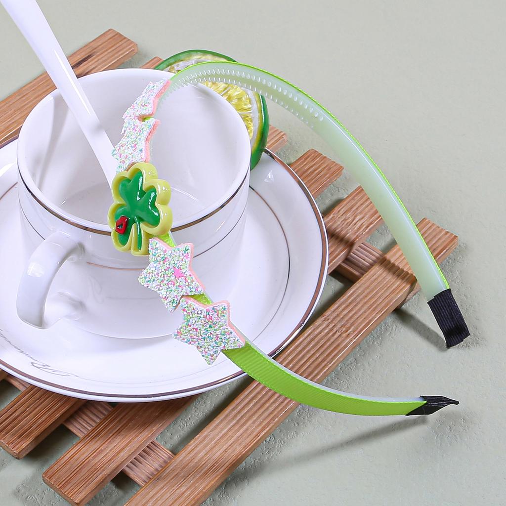 1/4pcs ST'patrick's Day Clover Headbands for Girls Plastic Teeth Hairbands for Kids Party ST'patrick's Day Hair Accessories