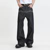 VOGUO RELAY Unisex Washed Loose Straight Raw Denim Jeans