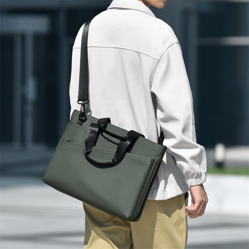 Men's Business Briefcase Large Capacity Handbag Oxford Crossbody Bag Commuter Shoulder Computer Bag