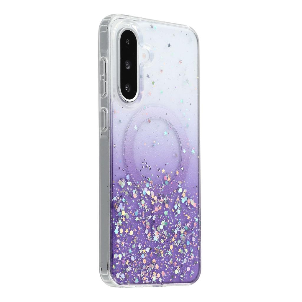 For Samsung Galaxy A56 5G Case Compatible with MagSafe Sparkle Epoxy TPU+Acrylic Phone Cover