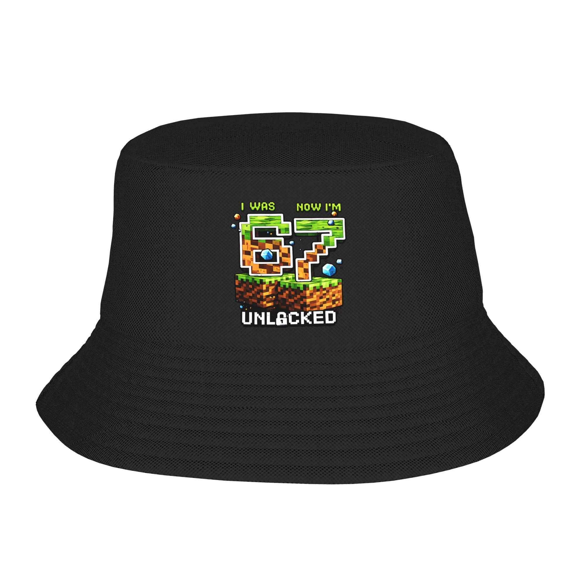 

Custom Unisex 7th Birthday I Was 6 Now Im 7 Unlocked 67 Meme Bucket Hat Beach Sun Summer Camping Hat One Size
