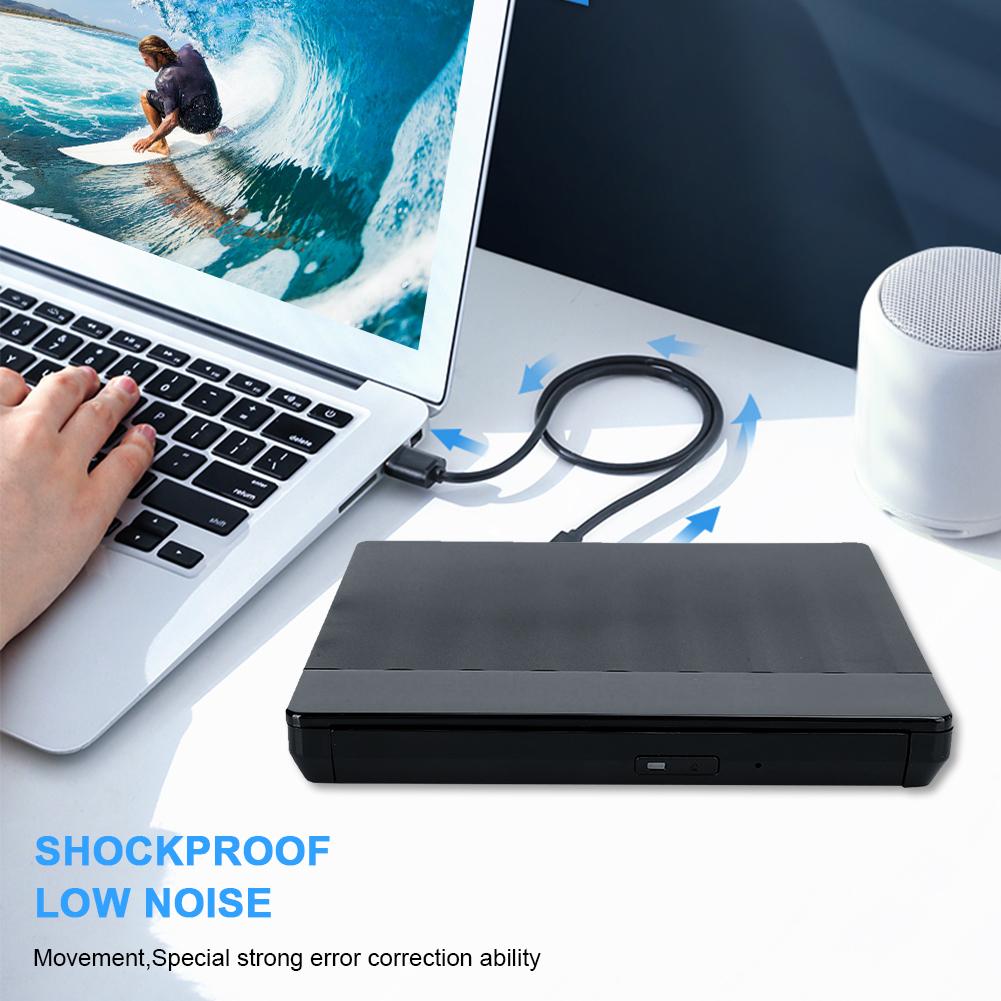 USB 3.0 Burner External Optical Drive DVD Writer PC Accessory Type C Black for WindowsXP(Black )