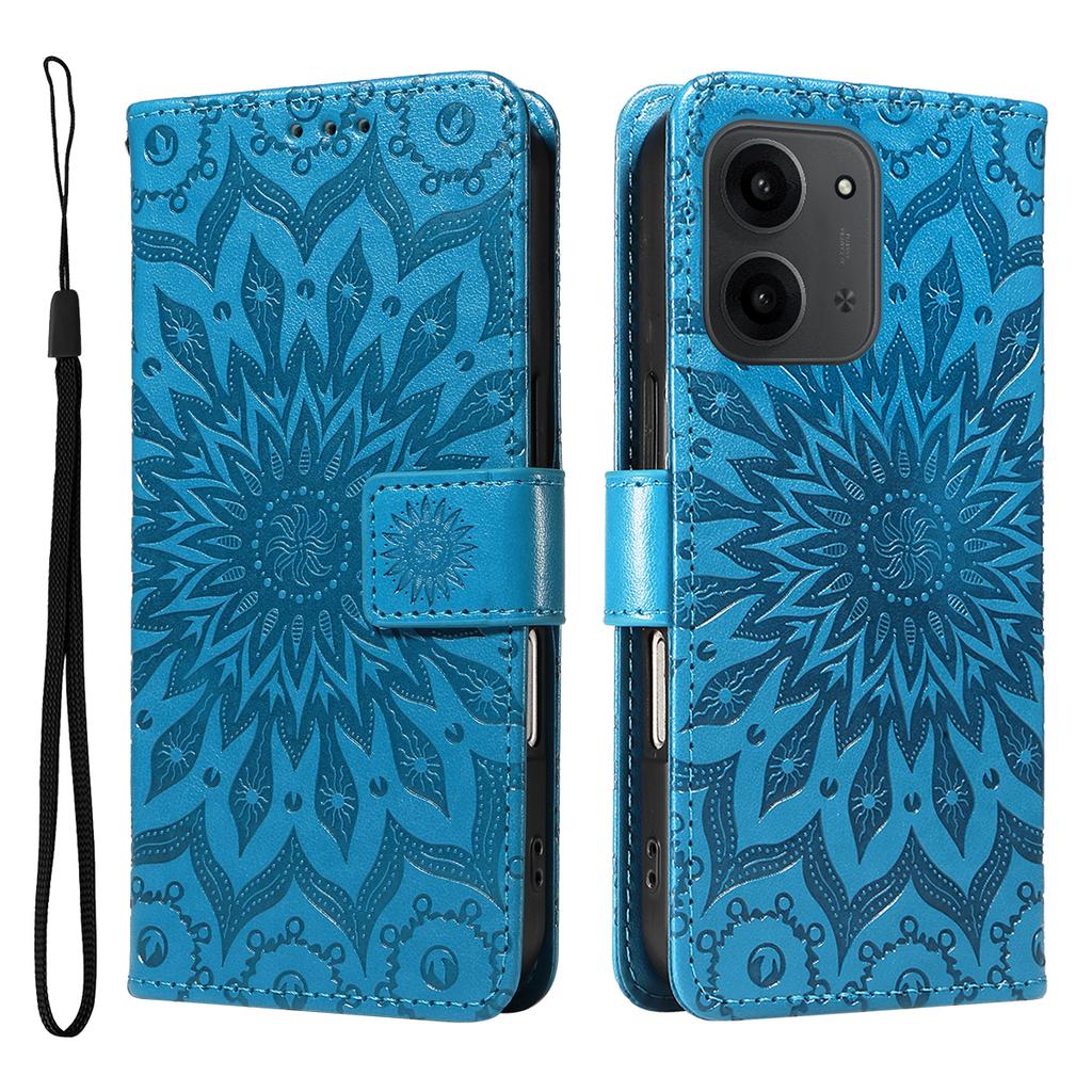 For Xiaomi Redmi 15C 4G (173mm) Leather Wallet Case Sunflower Imprinted Phone Cover