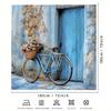 1 Stück Vintage Fahrrad und florale Straßenszene Duschvorhang - Hochwertiger Polyesterstoff, Perfekte Dekoration für alle Jahreszeiten