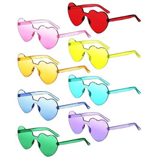 Lady Sunglasses Eye Protection Solid Color Cute Heart Shape Transparent Outdoor Sunglasses for Travel