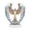 2D Acrylic Jesus Nativity Ornament Angel Wing Table Sign with Base Home Office Desktop Bookshelf Religious Christmas Decoration