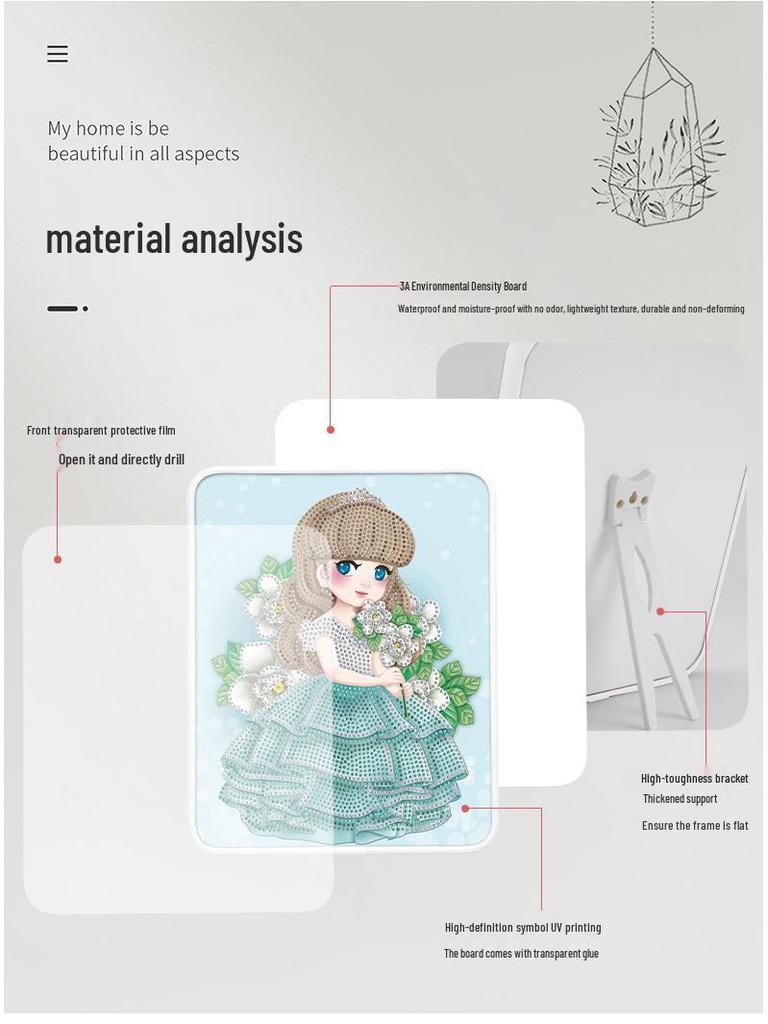 Officially Licensed Children's Little Princess DIY Diamond Painting Kit with Frame
