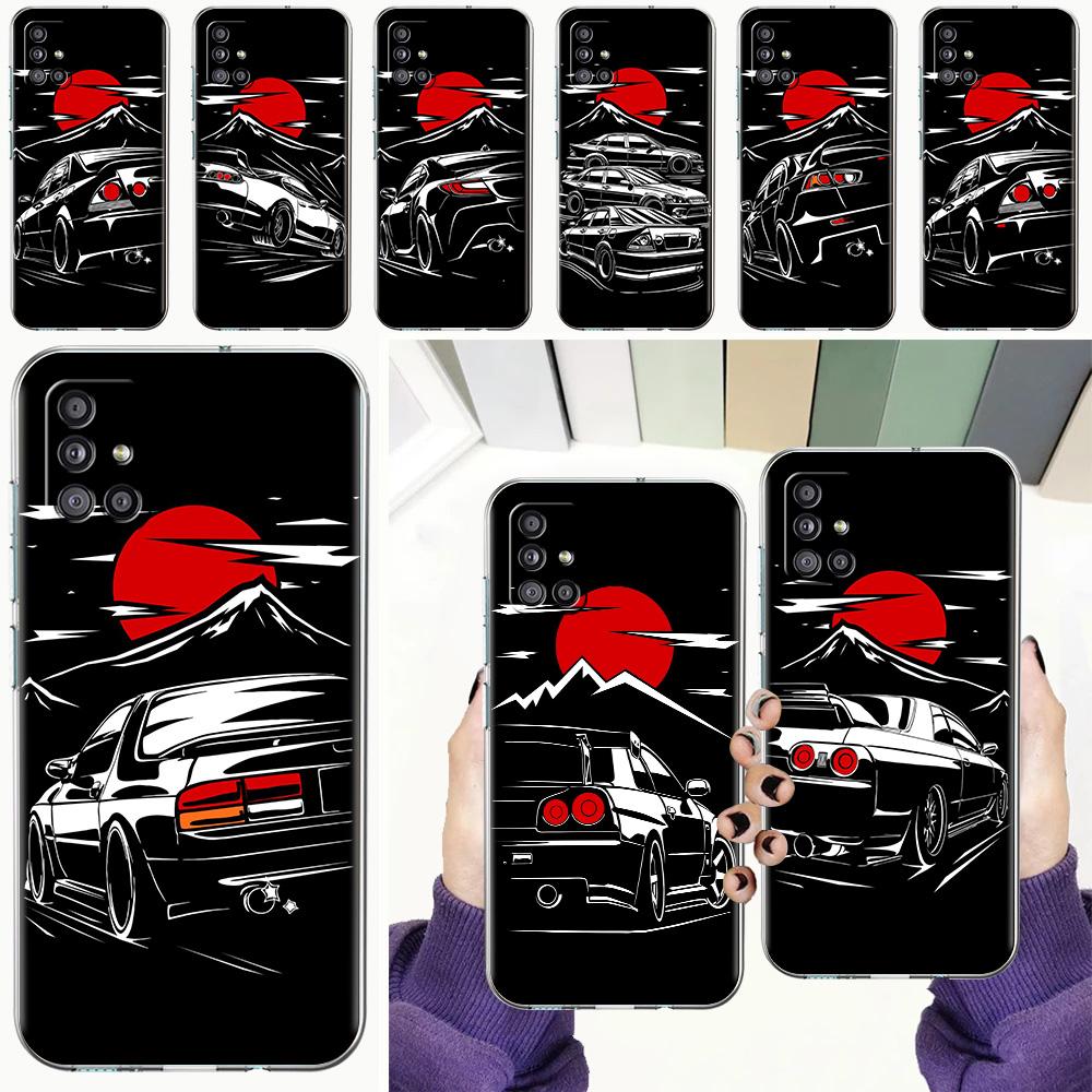 Case For Samsung A15 A13 A35 A55 A51 A71 A41 A31 A21S A03S A05 A17 A23 A25 A33 A53 A73 5G A07 4G Cover Japan JDM Sports Car