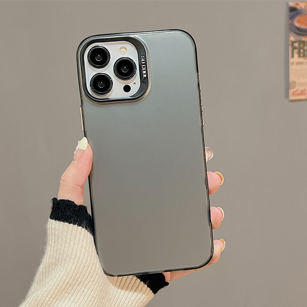 Solid Color Colored Silver Advanced Sense Applicable iPhone15promax Mobile Phone Case 14pro Simple 13 Creative 11/12