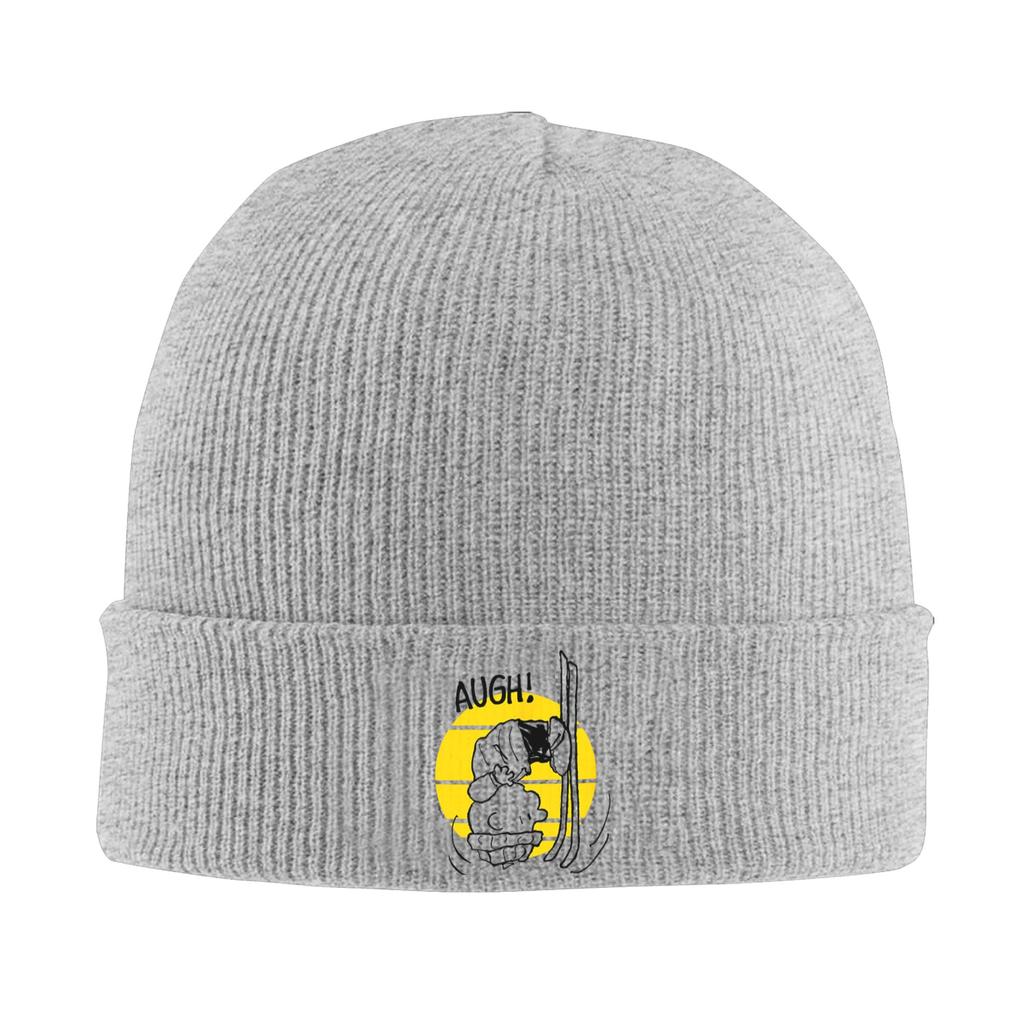 Retro Sunset Style Comic Art Snoopys Hat Autumn Winter Skullies Beanies Baggy Cap Men Women Acrylic Skullcap