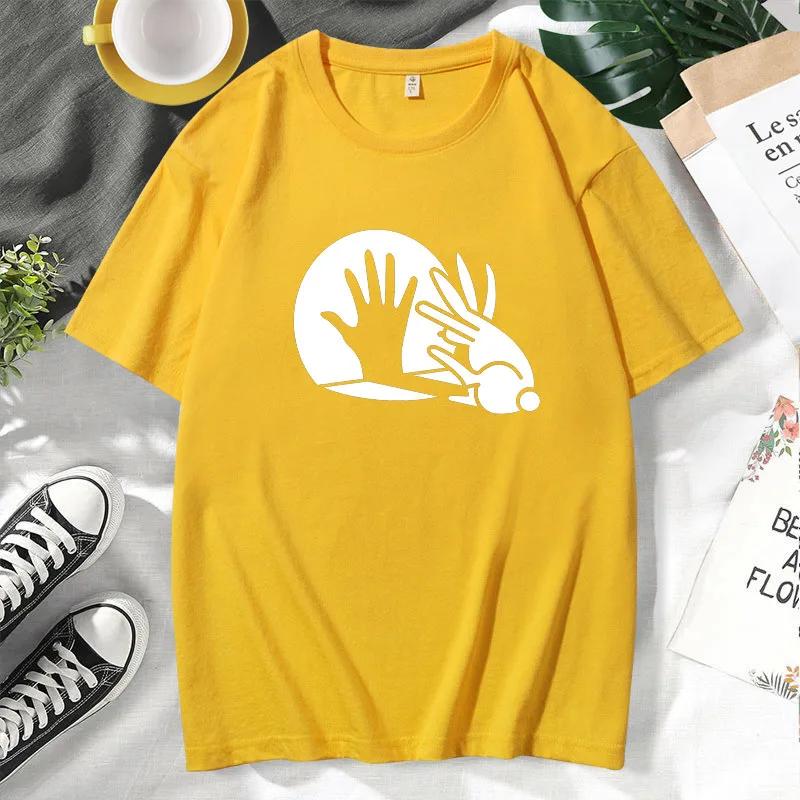 Lustiges Kaninchen-Shirt, Tier-Häschen-Liebhaber, Schattenspiel, Wortspiel, Geschenk, T-Shirt, Slim Fit, Tops, Shirts, vorherrschende Baumwolle, Herren-T-Shirt