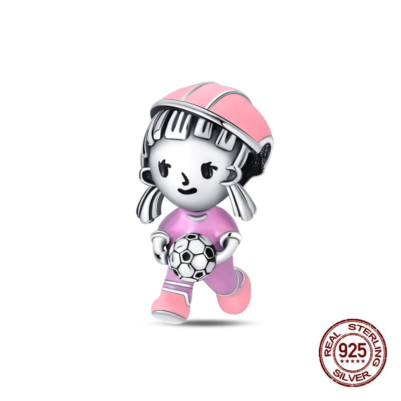 Soccer Sports Copper Football Champion Cup Flag Charms Beads Fit Original Bracelet Fine Diy Souvenir Jewelry