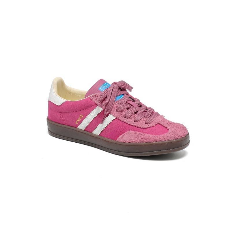 Leather retro color matching German training shoes women's 2025 new Korean version lace-up flat-bottomed casual sports board shoes Forrest Gump shoe