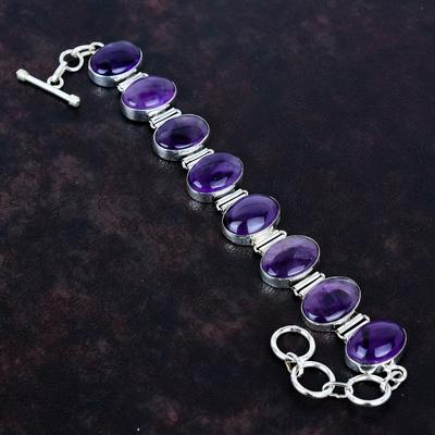 Stern Amethyst Armband 925 Sterlingsilber verstellbare Kettenarmband brandneuer Schmuck echter Edelstein Armband handgefertigtes Armband für Geschenke