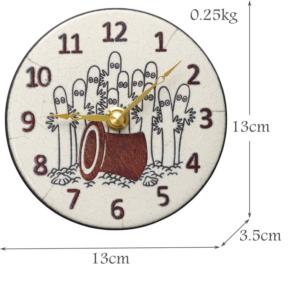 RHYTHM Wall Clock Nyoronyoro Italian Ceramic Frame Route Limited Model ZC971MT03 13x3.5cm Moomin/Zaccarella