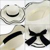 Korean Version of Xiaoxiang Feng Wave Straw Hat Outdoor Big Hat Blade Bow Sun Hat Women's Sunscreen Beach Hat