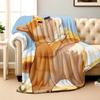 Cartoon Image of a Standing Dog Flannel Printed Blanket Suitable for All Seasons Suitable for Living Room Office Sofa and Travel