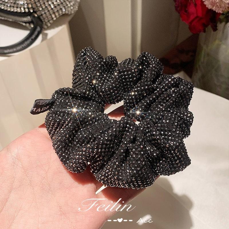 Lyxiga Handgjorda Veck Kristall Pannband Flickor Hårbyglar Korea High-end Helt Strass Veck Hårspännen Klämmor Hårspänne