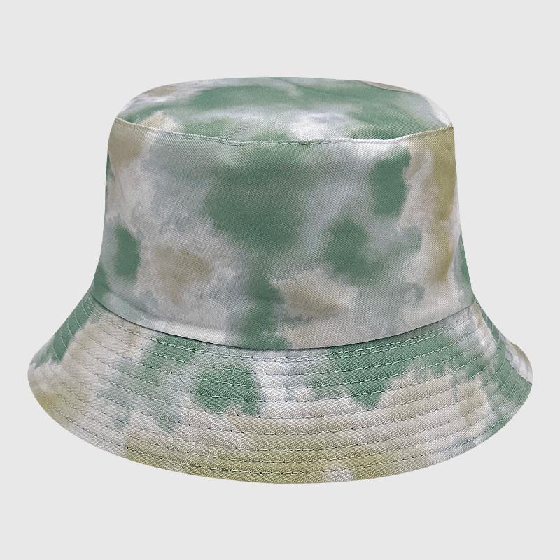 Neutral Summer Tie Dye Printed Fisherman Hat Outdoor Breathable Hat Sunshade