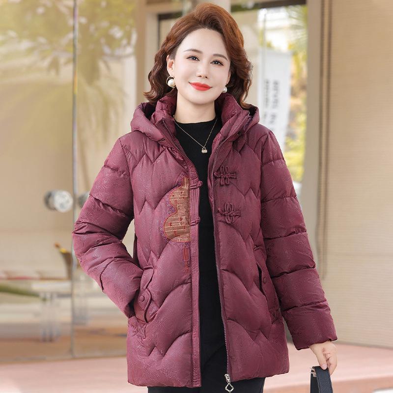 

Middle-aged Women s Winter 2025 Plus Velvet Thick Cotton Jacket - Warm Padded Cold Protection XL (80-95 lbs)