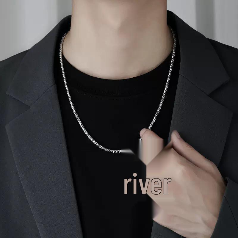 

Стильная мужская цепочка-колье из титановой стали с плетением