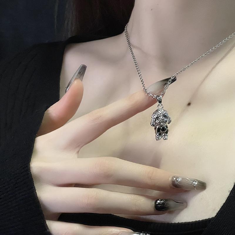 Dark Wind Personalized Dog Necklace Niche Design French High-End Clavicle Chain Fashion Women'S Jewelry